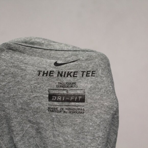 The Nike Tee Men Gray Tee Shirt Running Dri Fit Casual Size LT - Picture 4 of 10